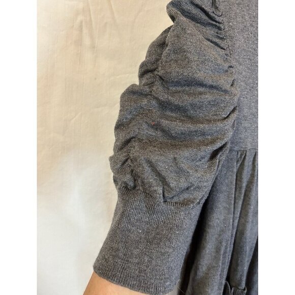 Apt 9 Womens Cardigan Sweater Small Ruched Sleeves Big Buttons NWT Heather Gray - Picture 3 of 9